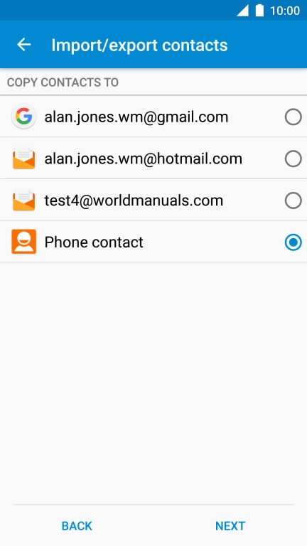 Press Phone contact.