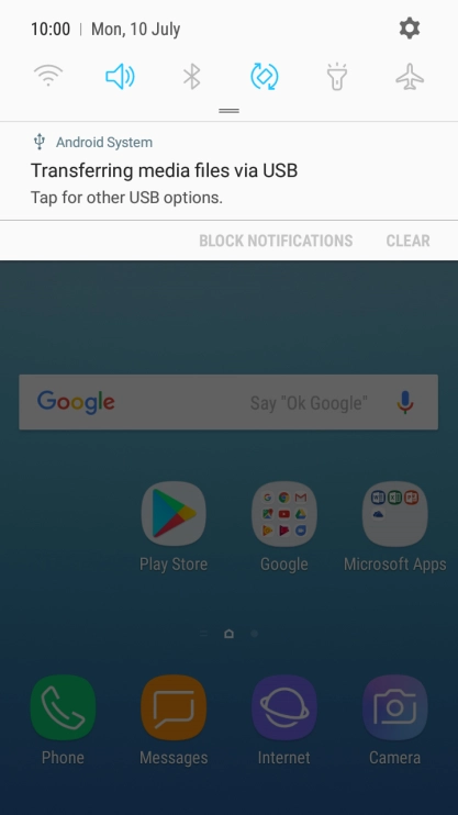 Press the connection icon.