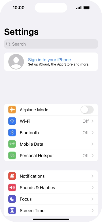 Press Sign in to your iPhone.