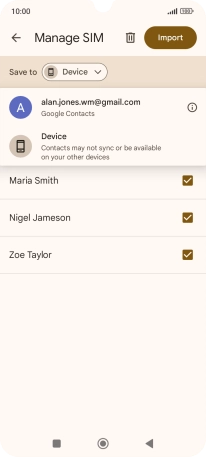 Press the required Google account.