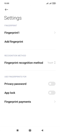 Press the indicators next to the required settings to turn them on or off.