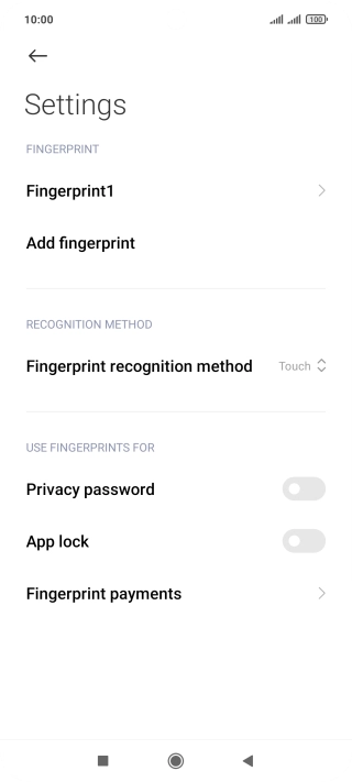 Press the indicators next to the required settings to turn them on or off.