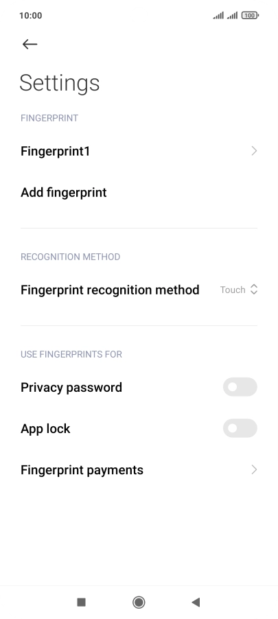 Press the indicators next to the required settings to turn them on or off.