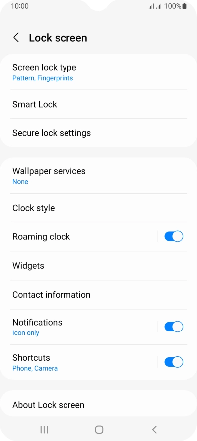Press Screen lock type and key in the additional phone lock code you created earlier.