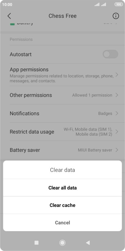 Press Clear cache.