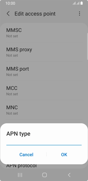 Key in mms and press OK.