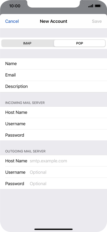 Press Host Name and key in mail.vodafone.ie.