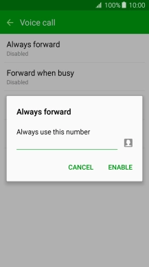 Key in (prefix) 5 (your phone number) and press ENABLE.