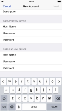 Press Host Name and key in mail.vodafone.ie.