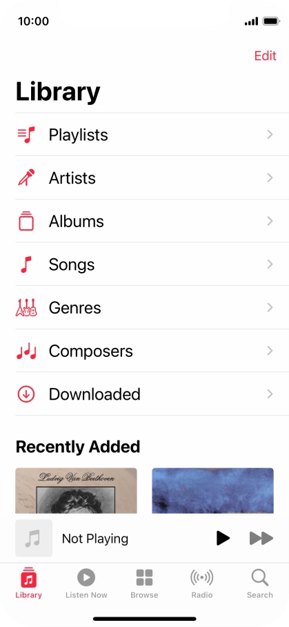 Press Playlists.