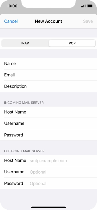 Press Host Name and key in mail.vodafone.ie.