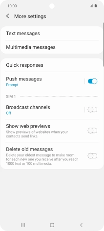 Press Text messages.