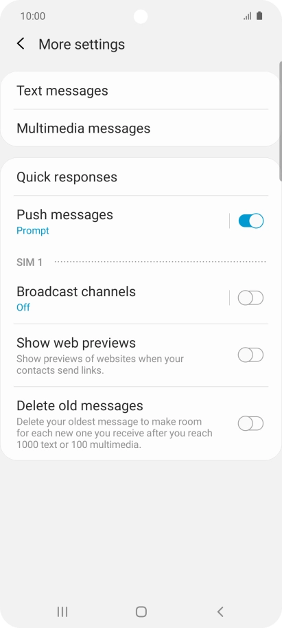 Press Text messages.