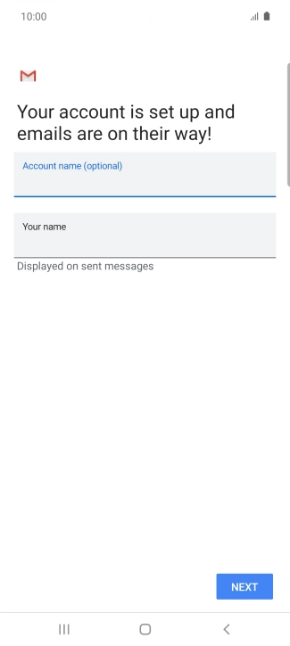Press Your name and key in the required sender name.