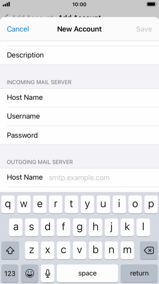 Press Host Name and key in mail.vodafone.ie.