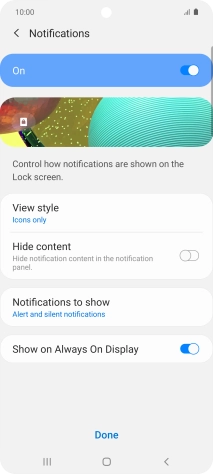 Press the required settings.