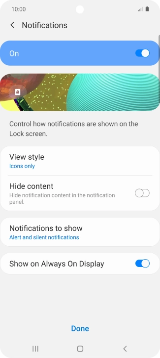 Press the required settings.