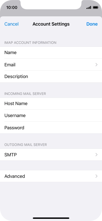 Press SMTP.