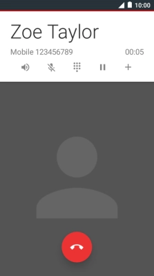 Press the end call icon.