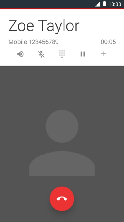 Press the end call icon.