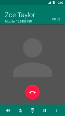 Press the end call icon.