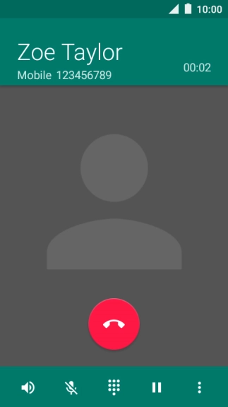 Press the end call icon.