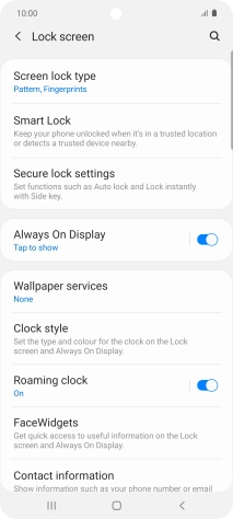 Press Screen lock type and key in the current phone lock code.