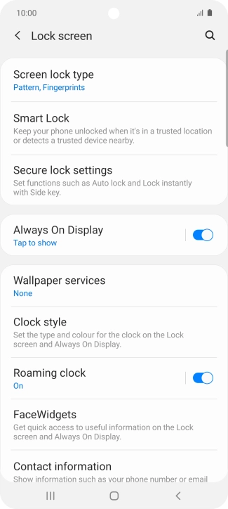 Press Screen lock type and key in the current phone lock code.
