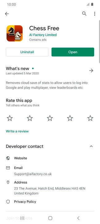 Press Uninstall.