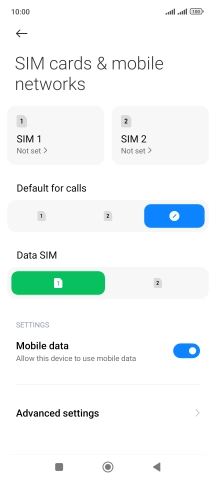 Press the required SIM.