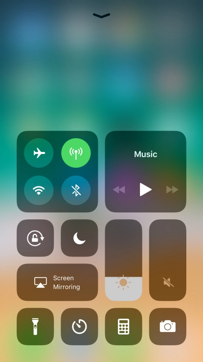 Hard press and hold the required function until a pop-up menu is displayed.