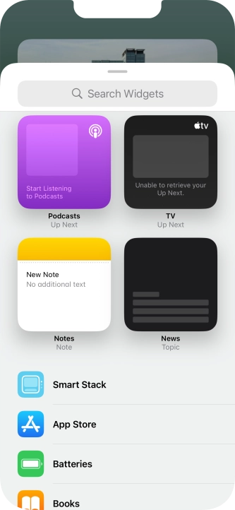 Press the required widget.