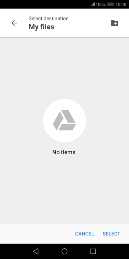To create a new folder, press the new folder icon and follow the instructions on the screen to create a new folder.