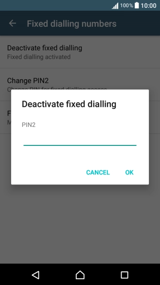 Key in your PIN2 and press OK.
