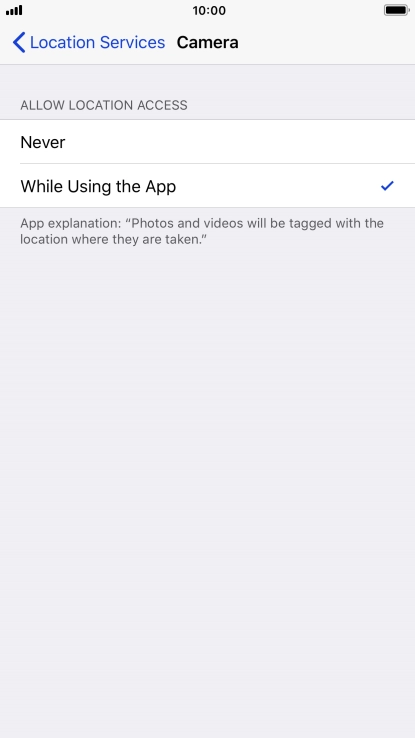 Press the required setting to turn the function on or off.
