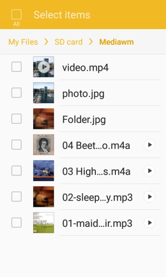 Press the required file.