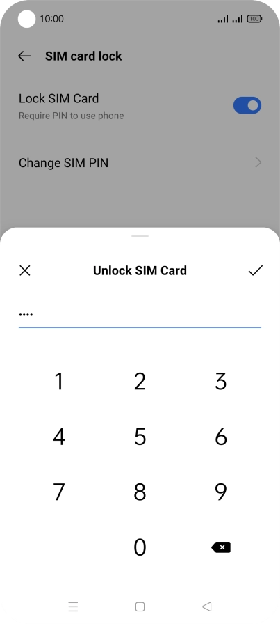 Key in your PIN and press the confirm icon.