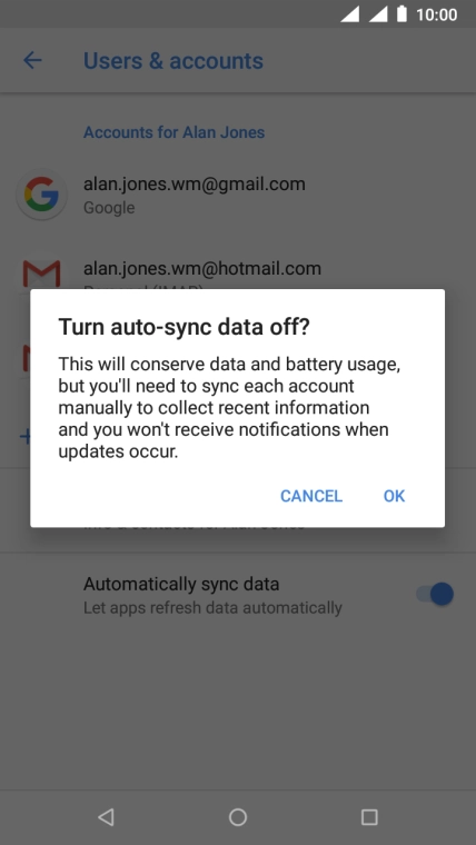 If you turn off the function, press OK.