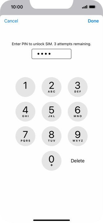 Key in your PIN and press Done.
