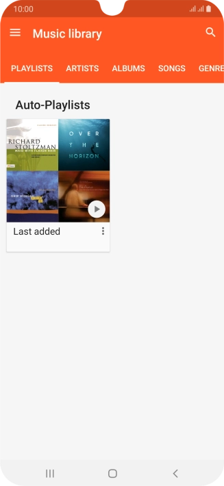 Press the required category and go to the required audio file.