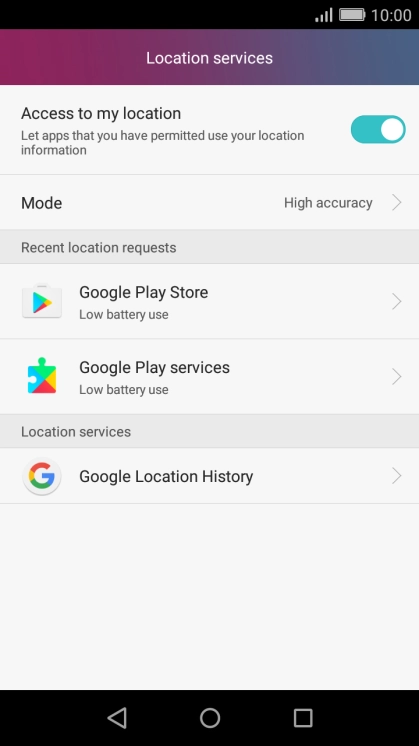 Press Mode to turn the function on or off.