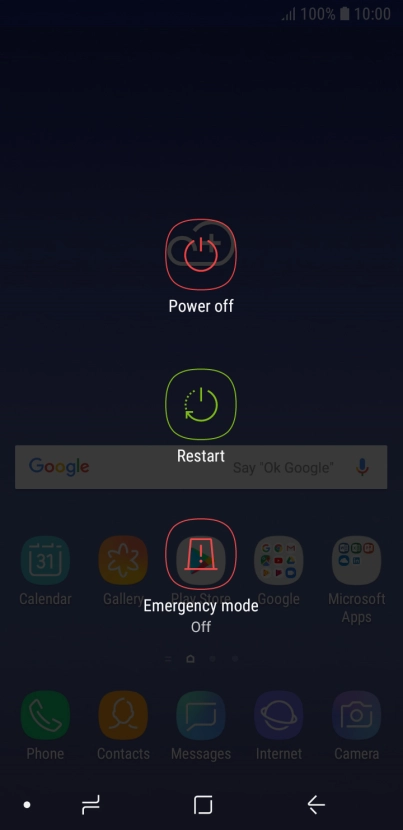 Press Power off.