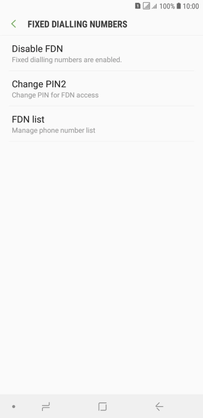 Press Disable FDN.