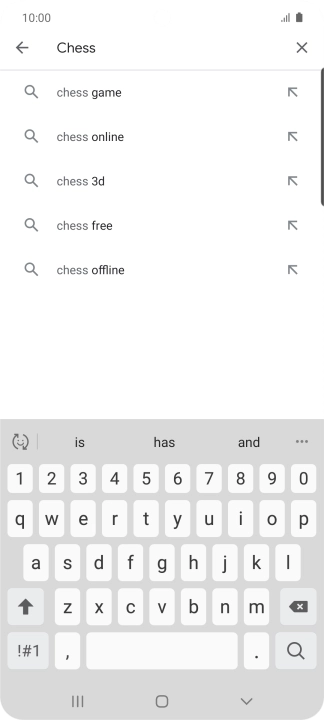 Key in the name or subject of the required app and press the search icon.