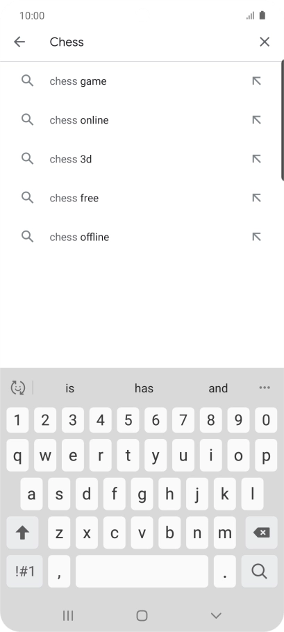 Key in the name or subject of the required app and press the search icon.