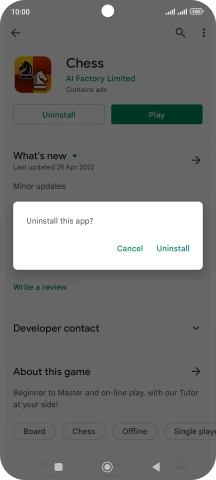 Press Uninstall.