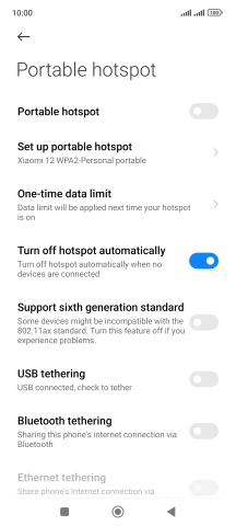 Press Set up portable hotspot.