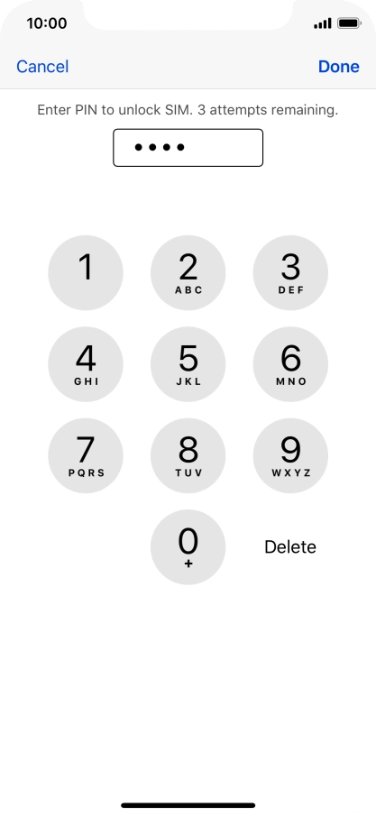 Key in your PIN and press Done.