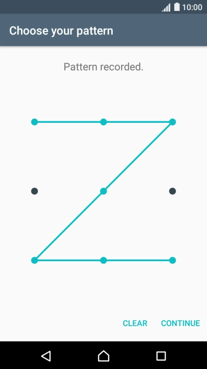 Slide your finger across the screen to connect at least four points and press CONTINUE.
