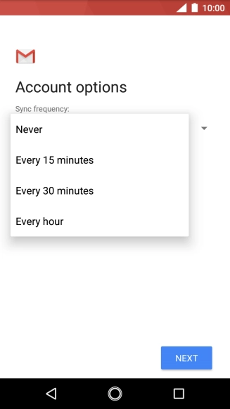 Press the required setting.